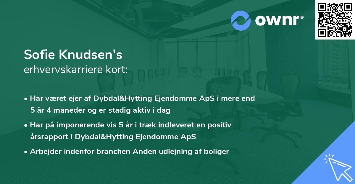 Sofie Knudsen's erhvervskarriere kort
