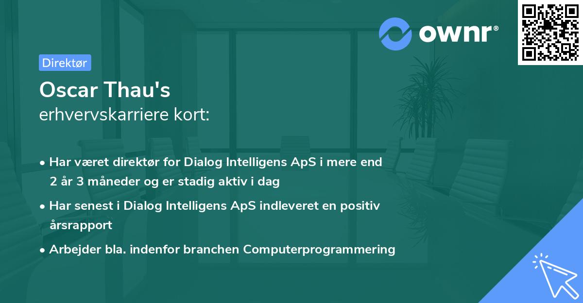 Oscar Thau's erhvervskarriere kort