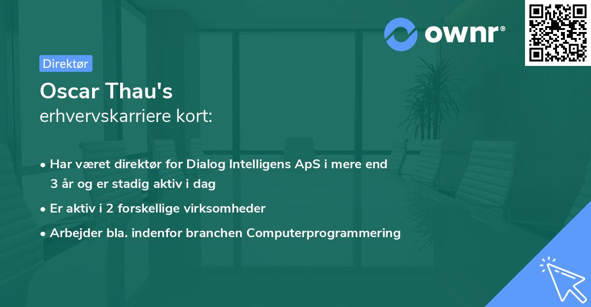Oscar Thau's erhvervskarriere kort