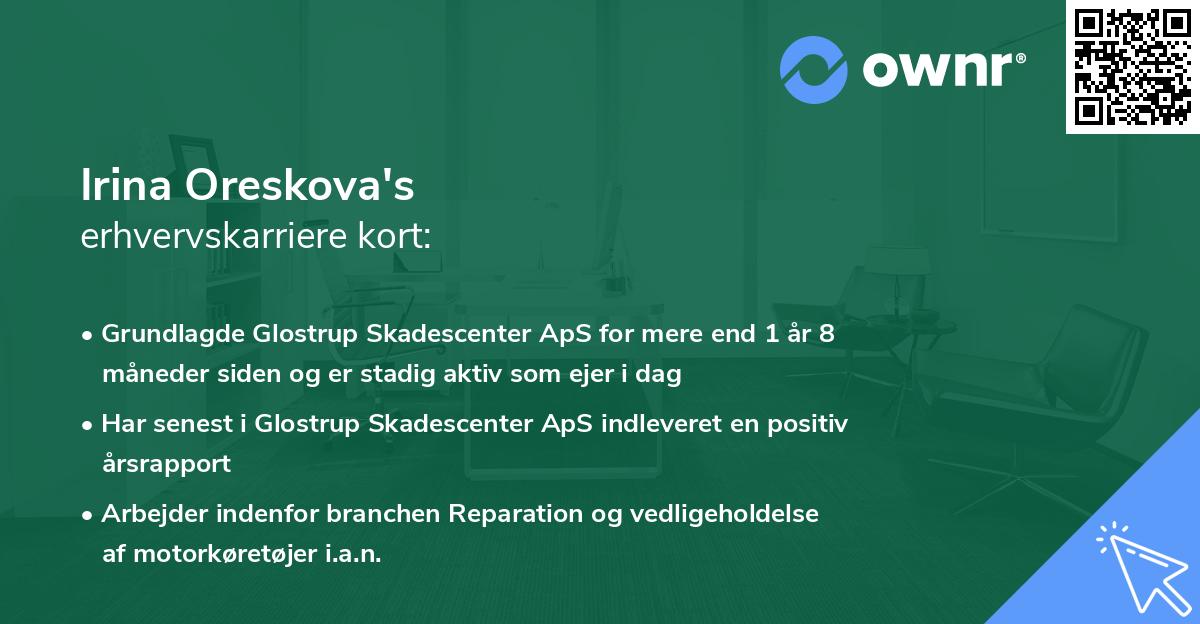 Irina Oreskova's erhvervskarriere kort