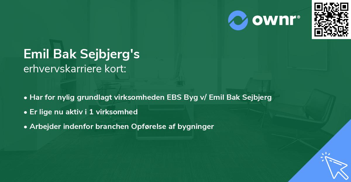 Emil Bak Sejbjerg's erhvervskarriere kort