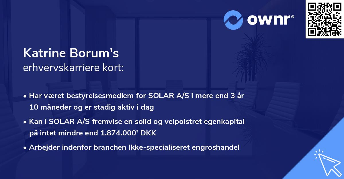 Katrine Borum's erhvervskarriere kort