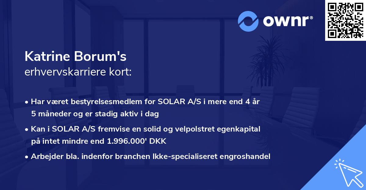 Katrine Borum's erhvervskarriere kort