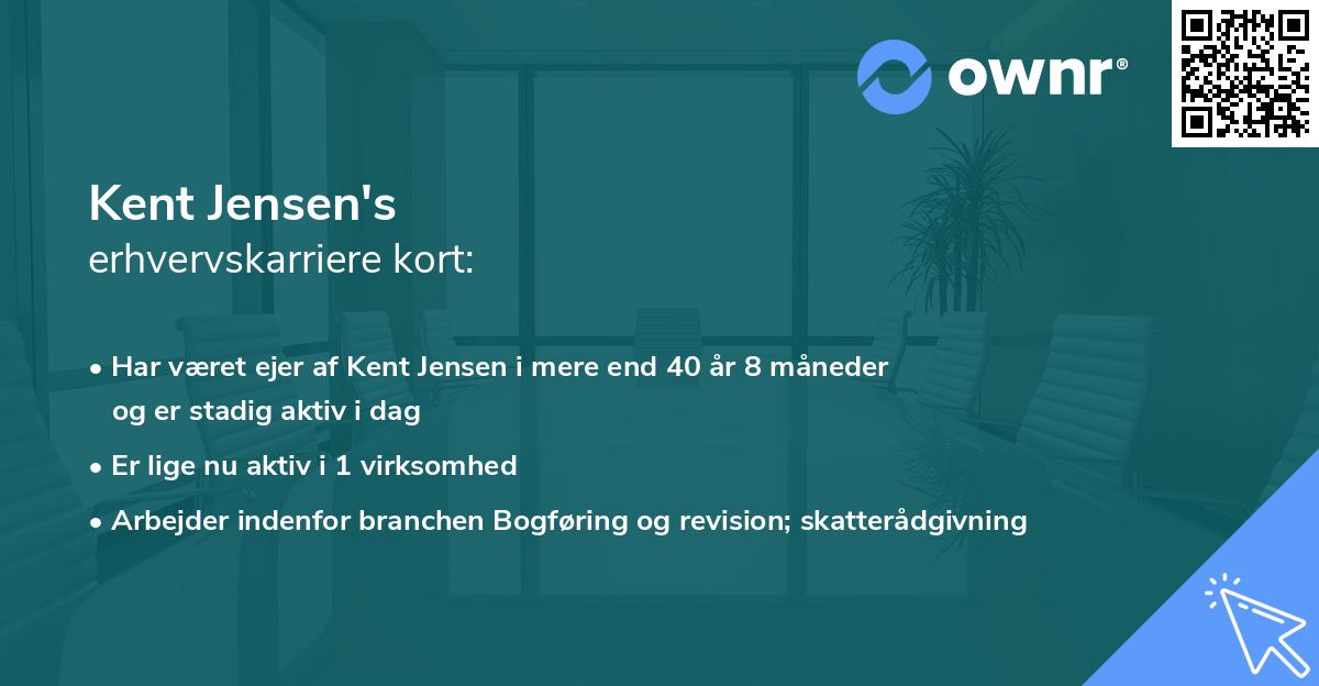 Kent Jensen's erhvervskarriere kort