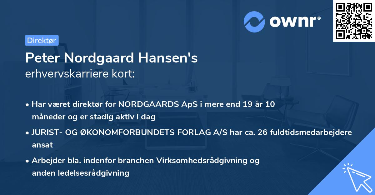 Peter Nordgaard Hansen's erhvervskarriere kort