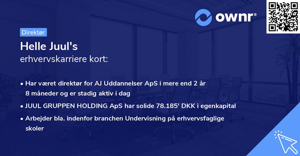 Helle Juul's erhvervskarriere kort