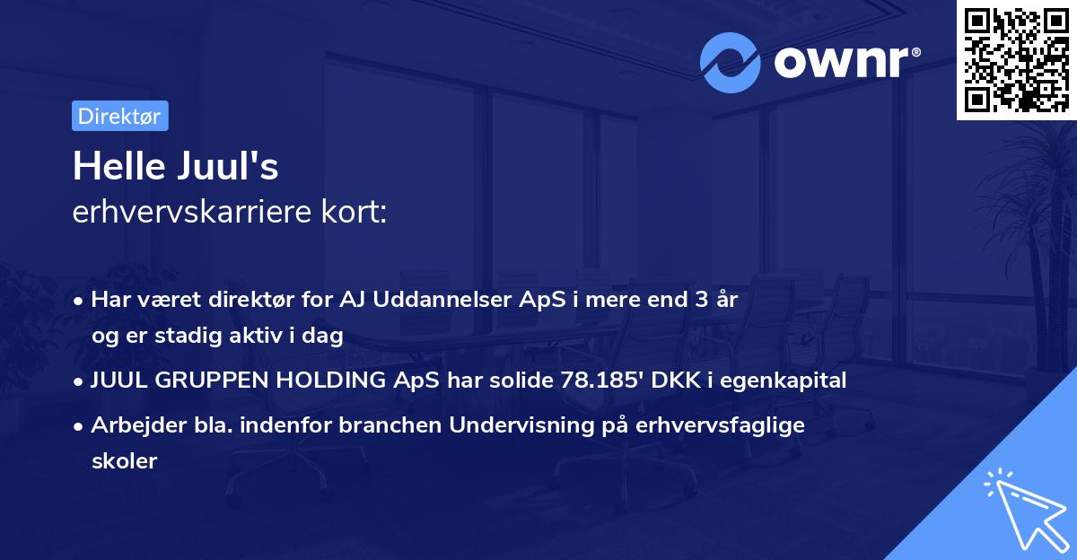 Helle Juul's erhvervskarriere kort