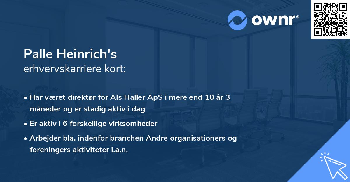 Palle Heinrich's erhvervskarriere kort