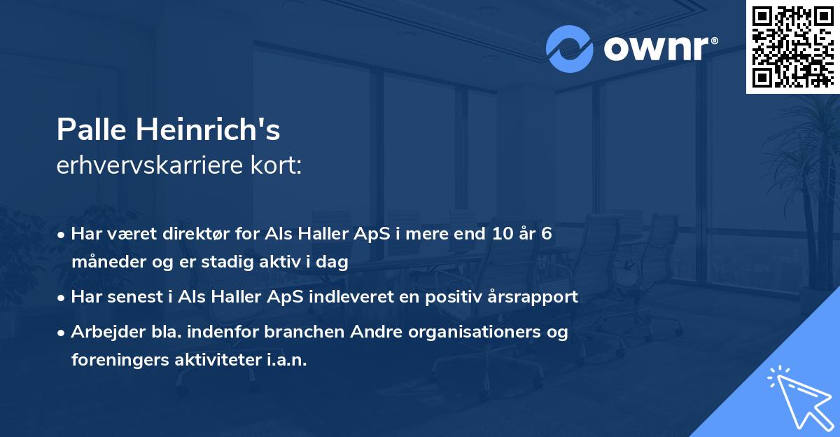 Palle Heinrich's erhvervskarriere kort