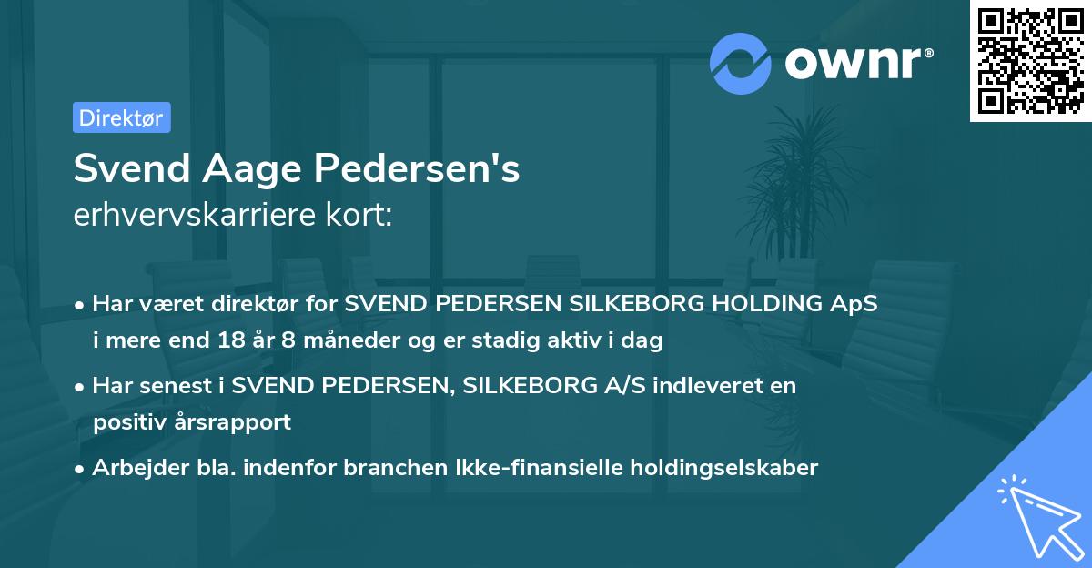 Svend Aage Pedersen's erhvervskarriere kort