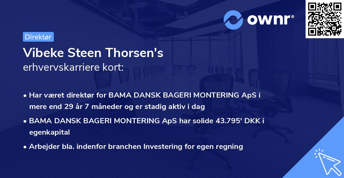 Vibeke Steen Thorsen's erhvervskarriere kort