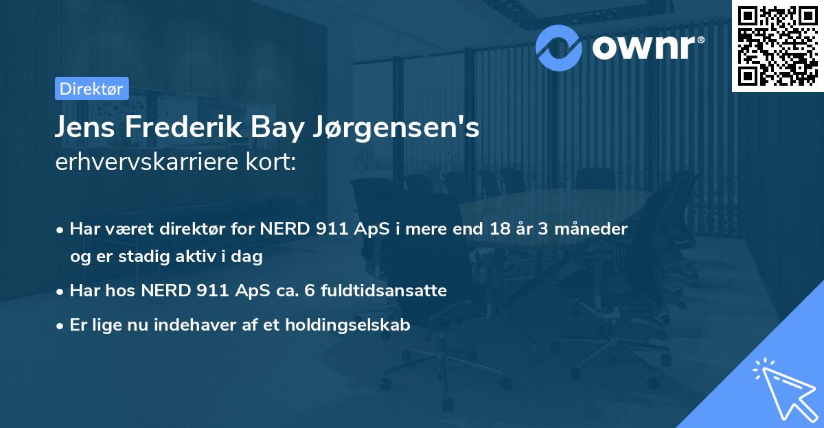 Jens Frederik Bay Jørgensen's erhvervskarriere kort