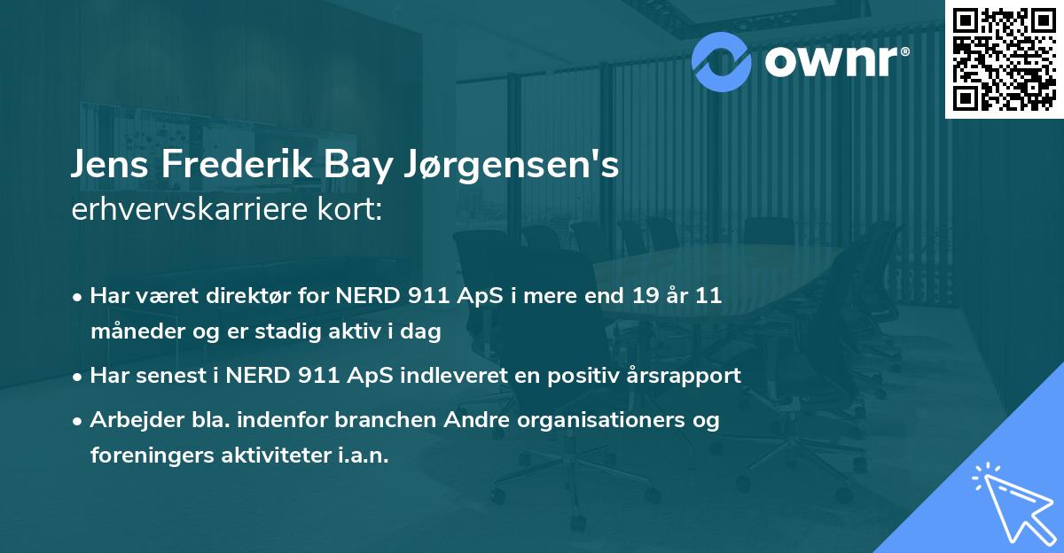 Jens Frederik Bay Jørgensen's erhvervskarriere kort