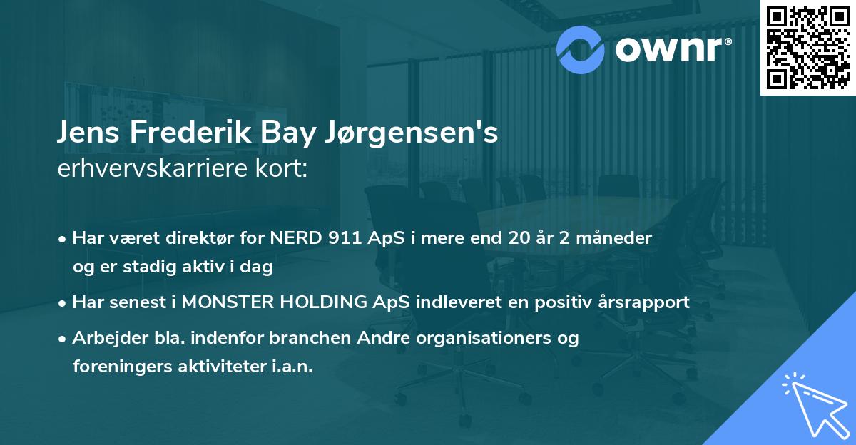 Jens Frederik Bay Jørgensen's erhvervskarriere kort