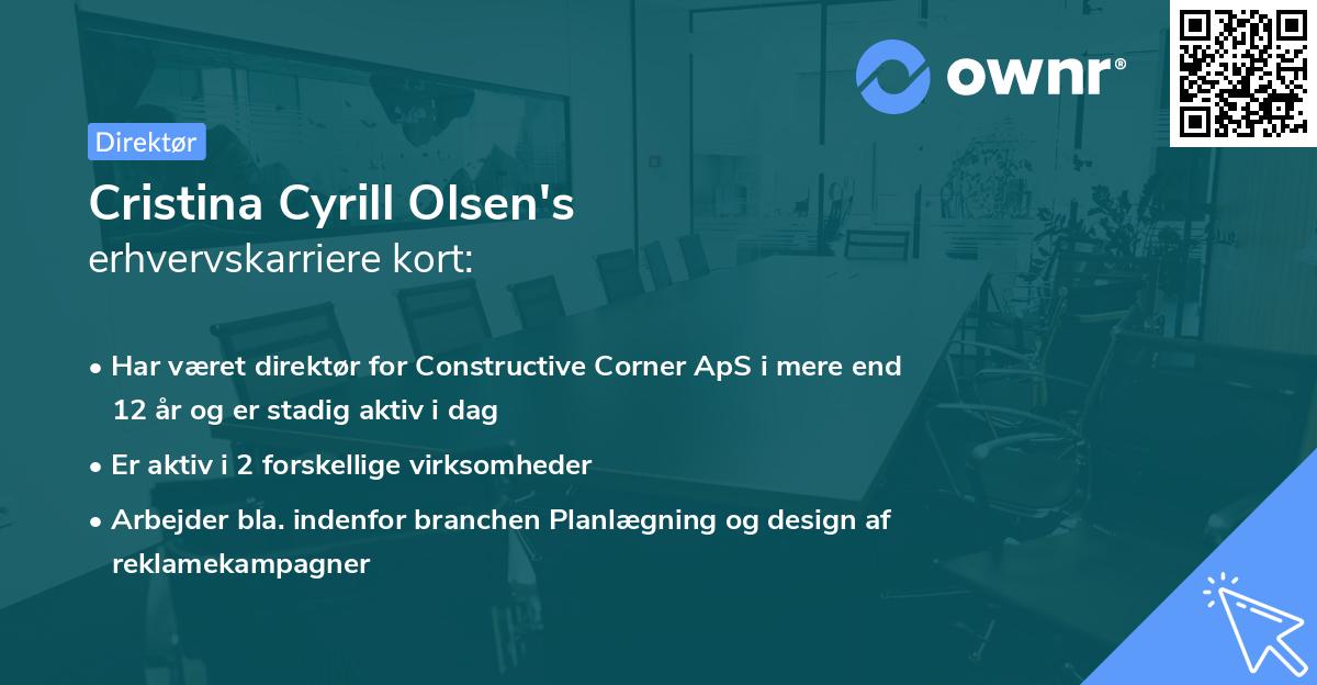 Cristina Cyrill Olsen's erhvervskarriere kort