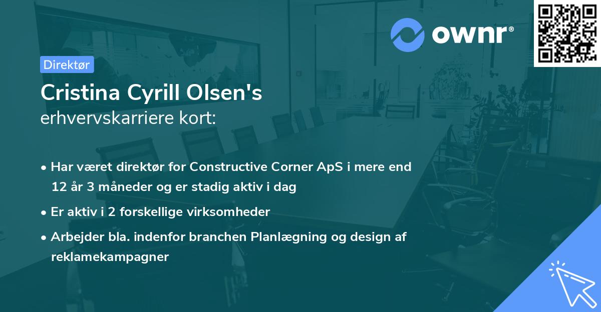 Cristina Cyrill Olsen's erhvervskarriere kort