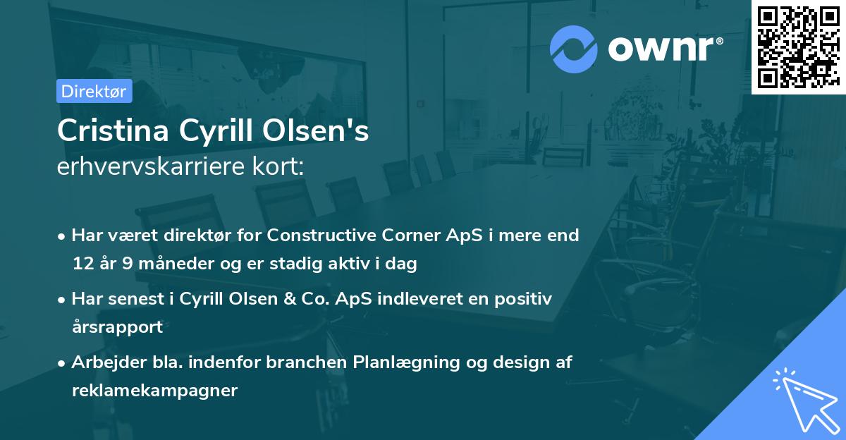 Cristina Cyrill Olsen's erhvervskarriere kort