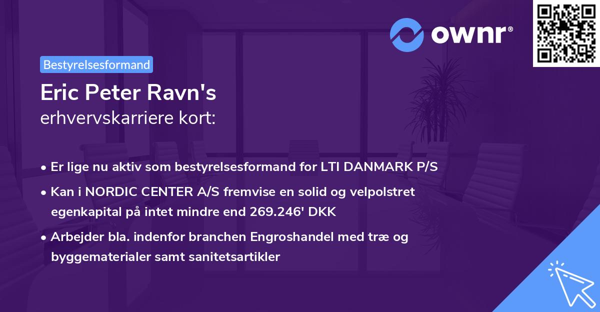 Eric Peter Ravn's erhvervskarriere kort