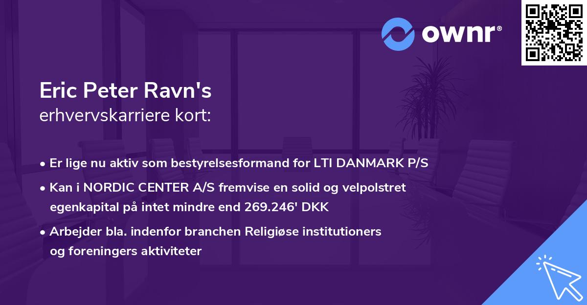 Eric Peter Ravn's erhvervskarriere kort