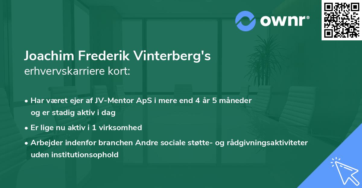 Joachim Frederik Vinterberg's erhvervskarriere kort