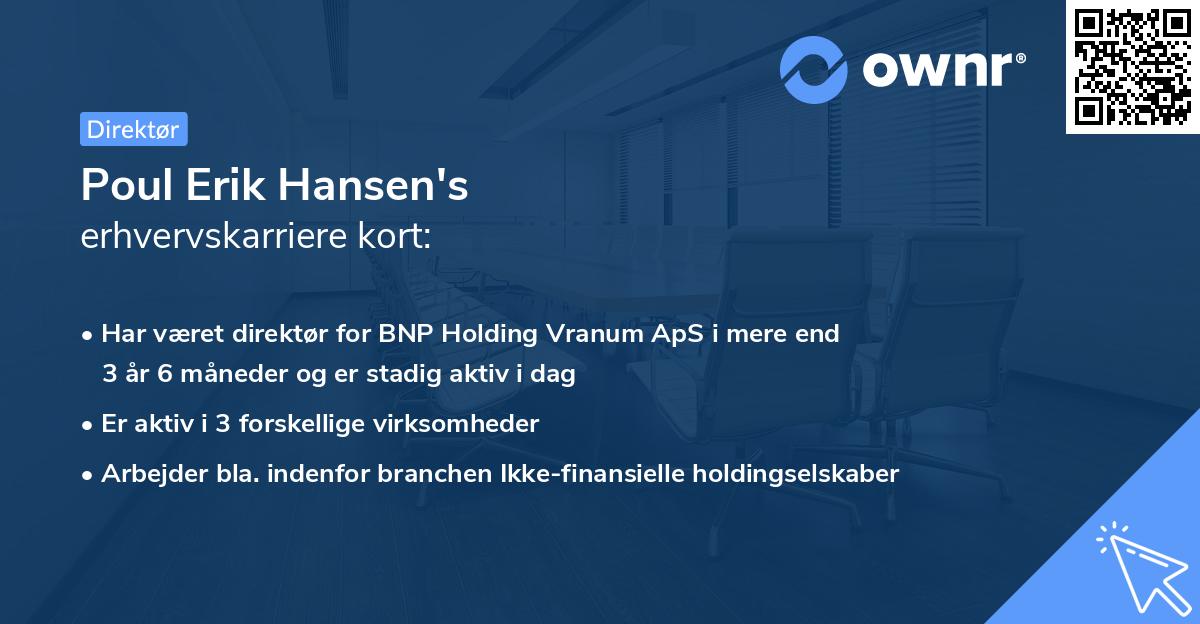 Poul Erik Hansen's erhvervskarriere kort