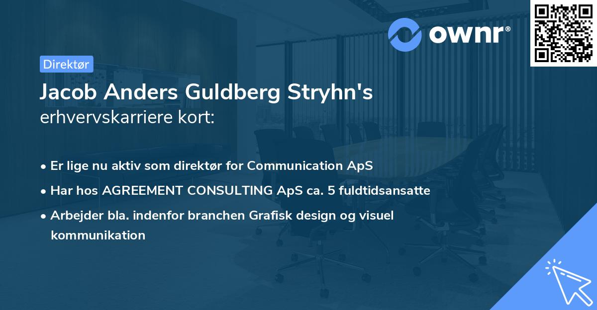Jacob Anders Guldberg Stryhn's erhvervskarriere kort