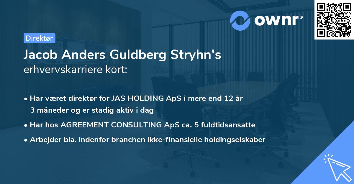 Jacob Anders Guldberg Stryhn's erhvervskarriere kort