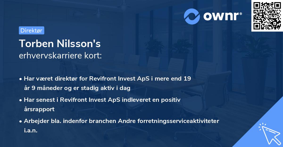 Torben Nilsson's erhvervskarriere kort