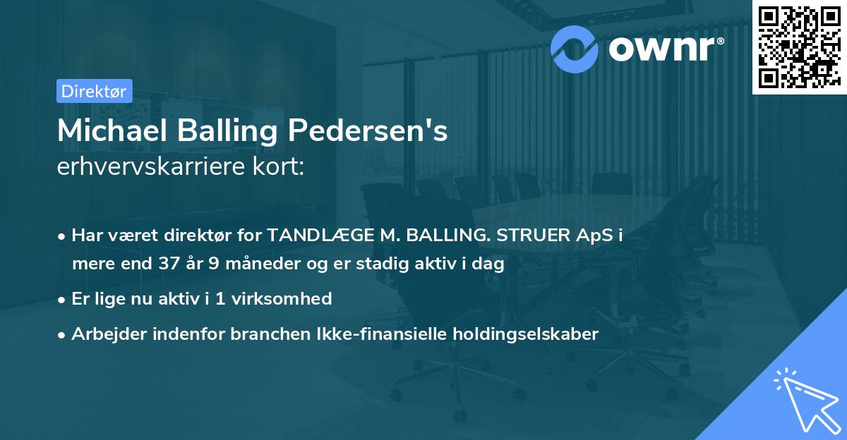 Michael Balling Pedersen's erhvervskarriere kort