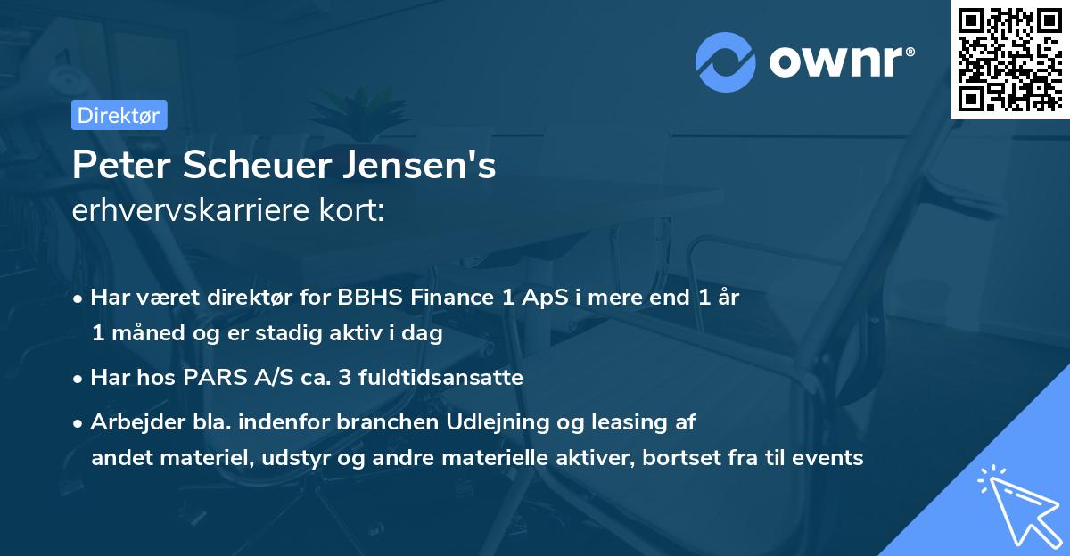 Peter Scheuer Jensen's erhvervskarriere kort