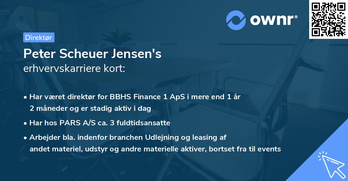 Peter Scheuer Jensen's erhvervskarriere kort