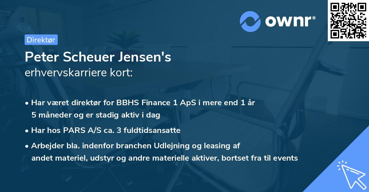 Peter Scheuer Jensen's erhvervskarriere kort