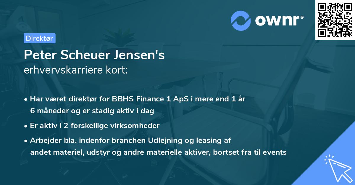 Peter Scheuer Jensen's erhvervskarriere kort