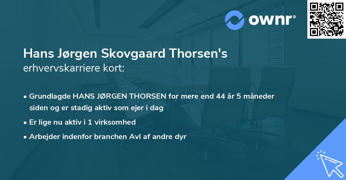Hans Jørgen Skovgaard Thorsen's erhvervskarriere kort