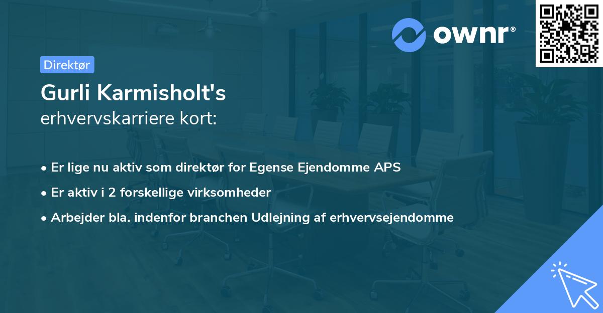 Gurli Karmisholt's erhvervskarriere kort