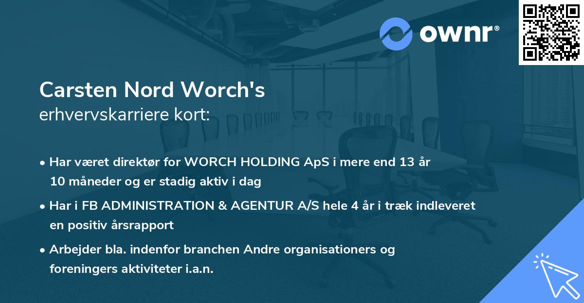 Carsten Nord Worch's erhvervskarriere kort