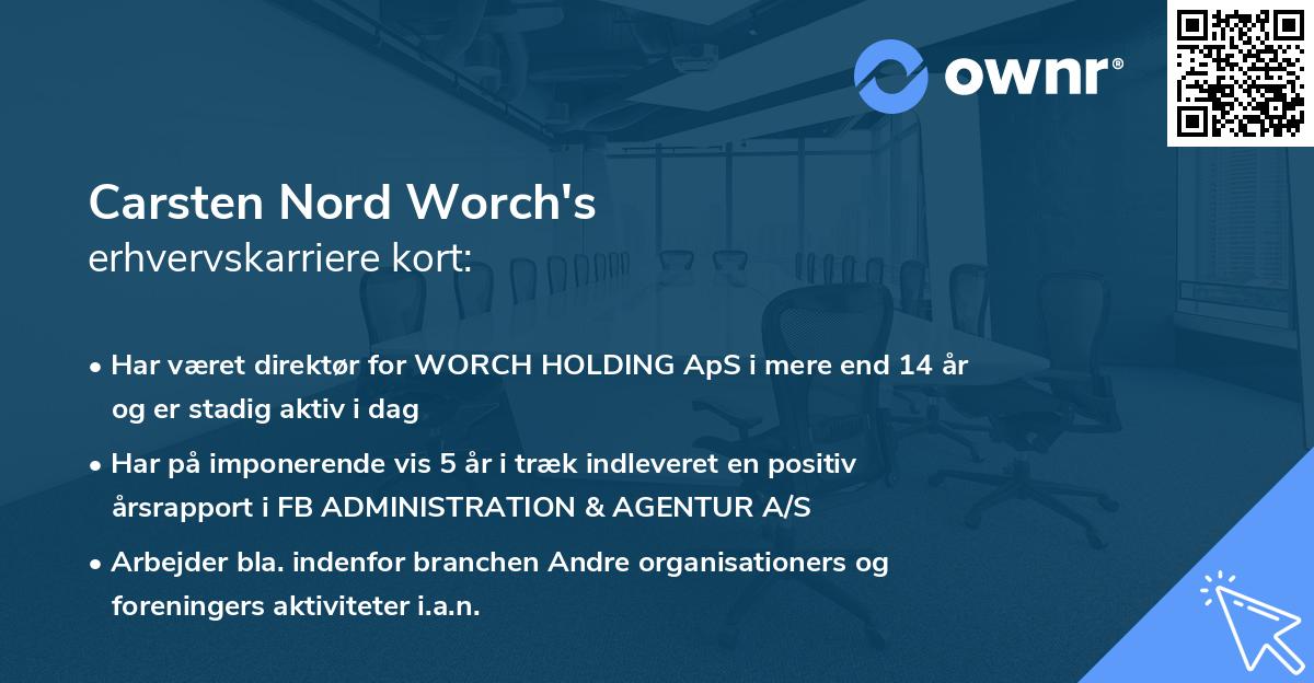 Carsten Nord Worch's erhvervskarriere kort