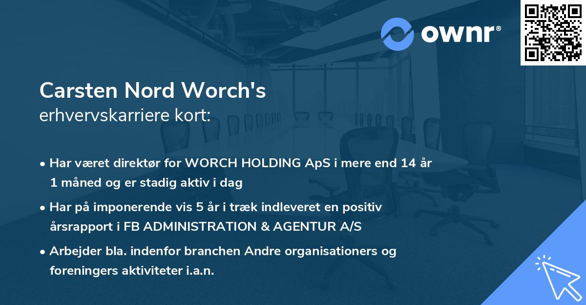 Carsten Nord Worch's erhvervskarriere kort