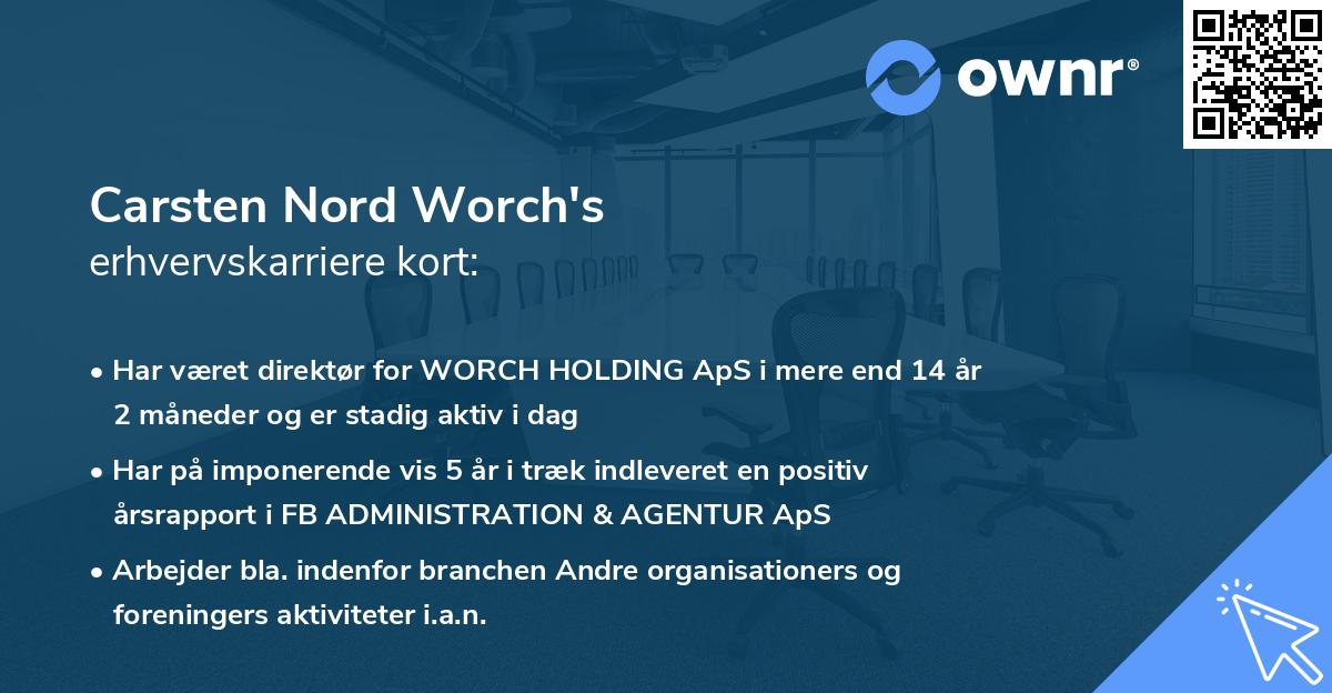Carsten Nord Worch's erhvervskarriere kort