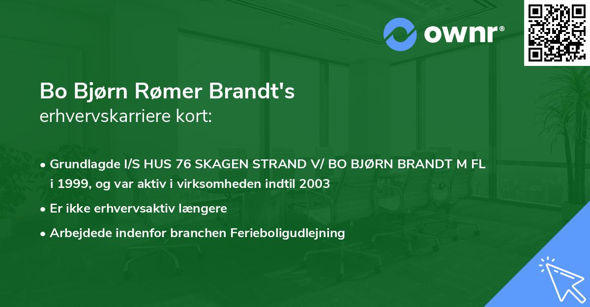 Bo Bjørn Rømer Brandt's erhvervskarriere kort