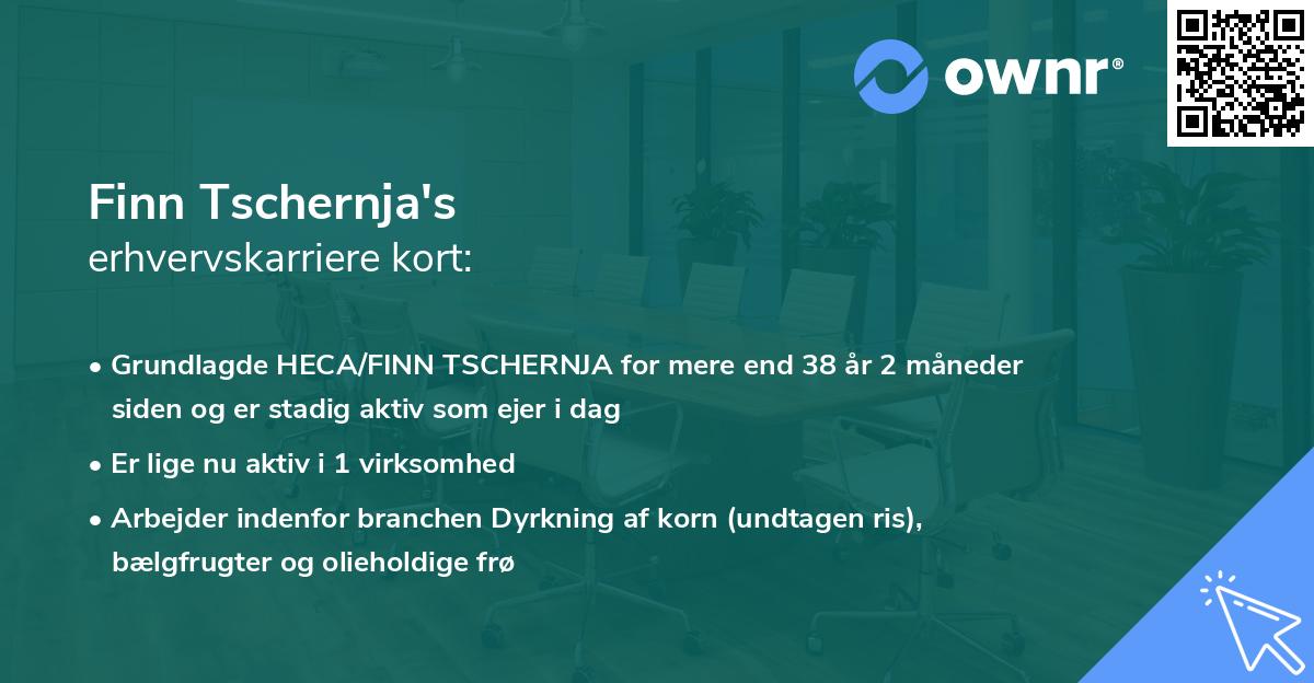 Finn Tschernja's erhvervskarriere kort
