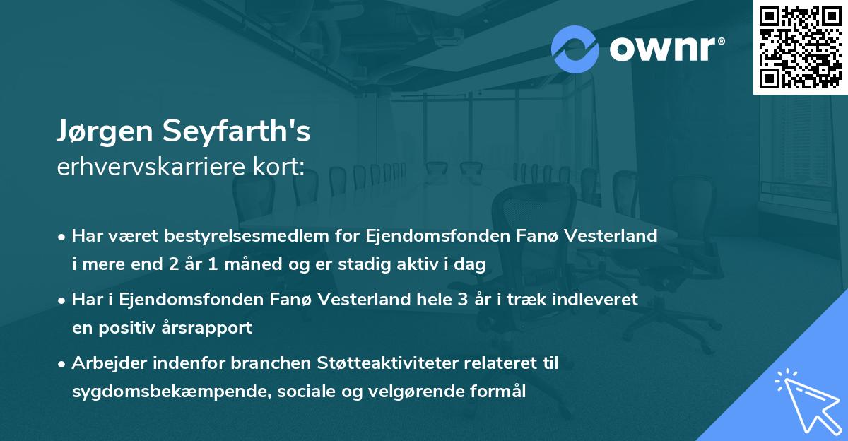 Jørgen Seyfarth's erhvervskarriere kort