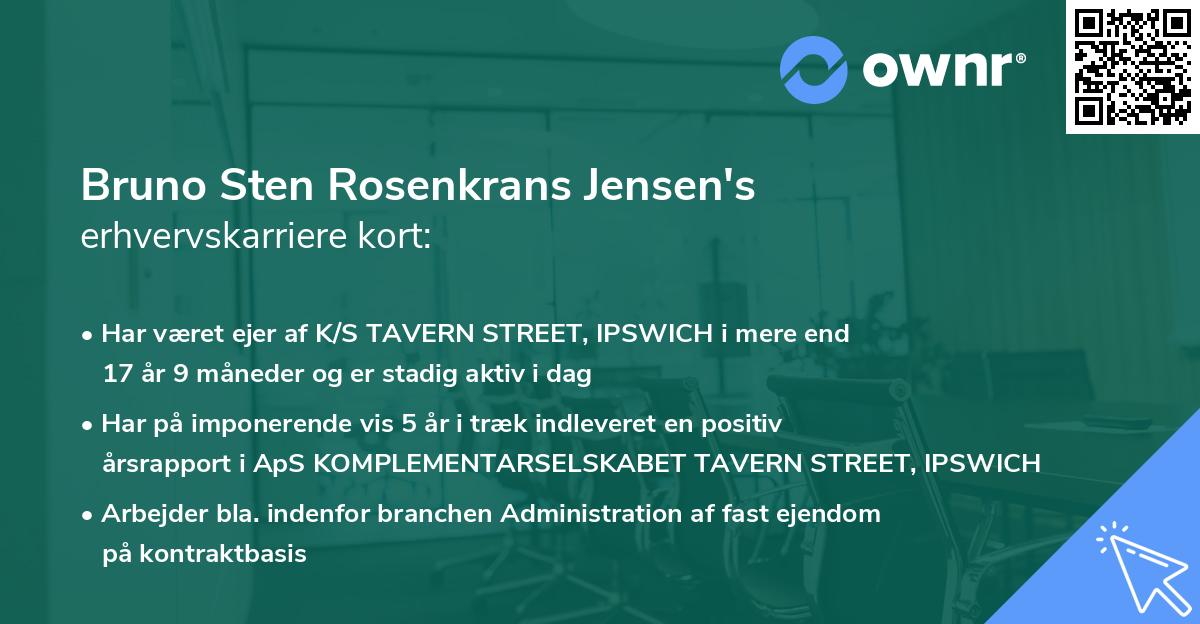 Bruno Sten Rosenkrans Jensen's erhvervskarriere kort