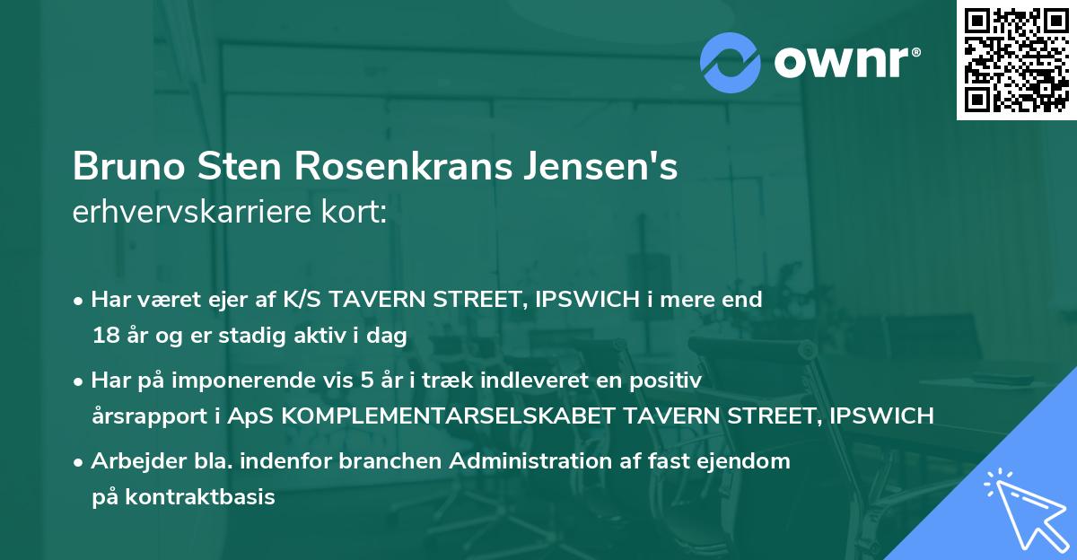 Bruno Sten Rosenkrans Jensen's erhvervskarriere kort