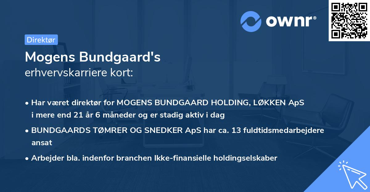 Mogens Bundgaard's erhvervskarriere kort