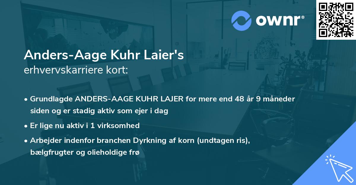 Anders-Aage Kuhr Laier's erhvervskarriere kort