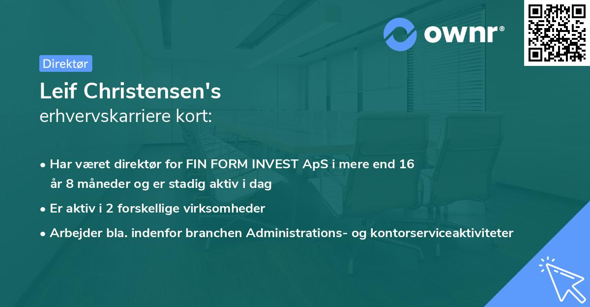 Leif Christensen's erhvervskarriere kort