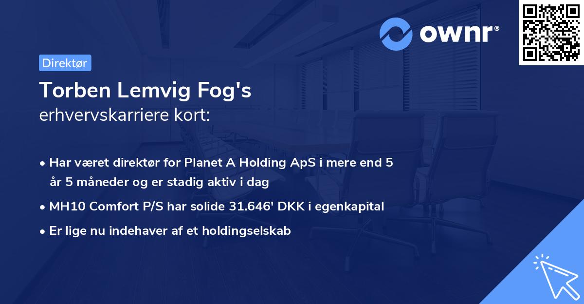 Torben Lemvig Fog's erhvervskarriere kort