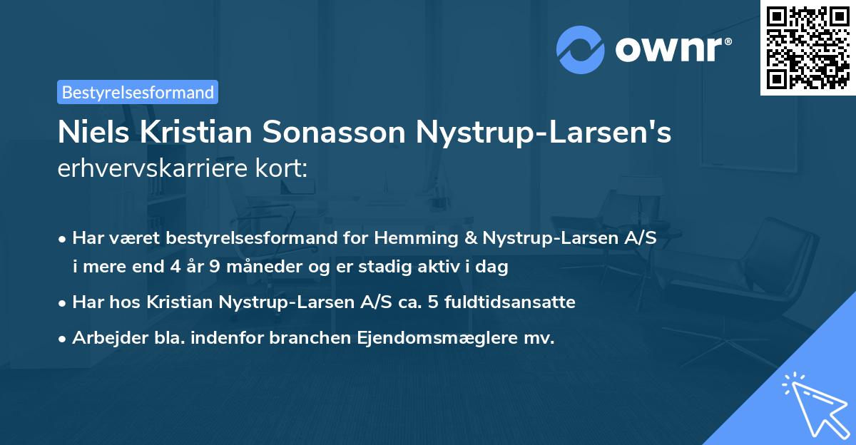 Niels Kristian Sonasson Nystrup-Larsen's erhvervskarriere kort