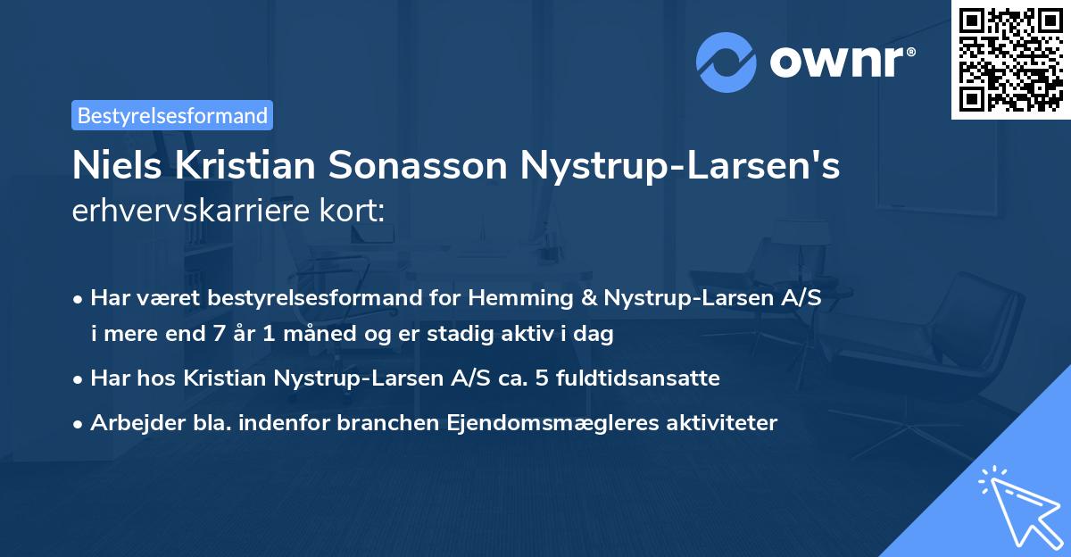 Niels Kristian Sonasson Nystrup-Larsen's erhvervskarriere kort